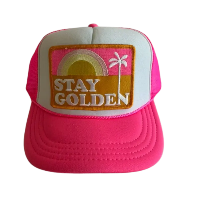 Local Beach Youth Stay Golden Cap – Pink & White 1