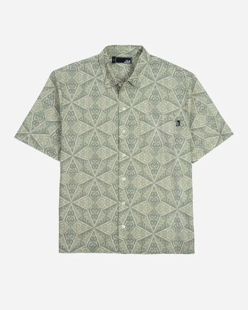 Lost Adorned Woven Shirt – Olive Green Casual Button-Up 1