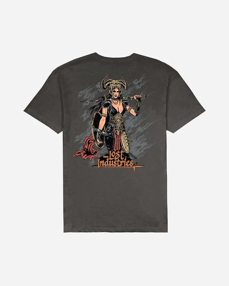 Lost Battle Cry Retro Graphic Tee In Vintage Black 1