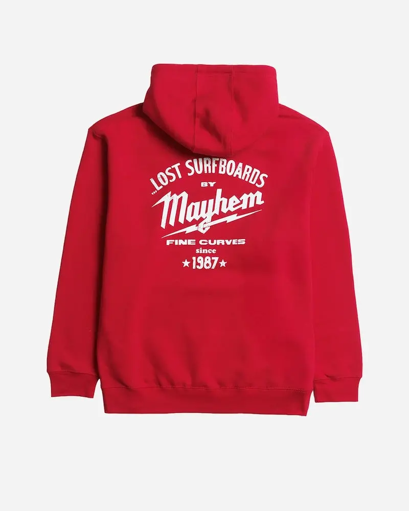 Lost Builders By Mayhem Pullover Hoodie – Bold Red 1