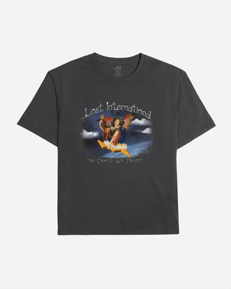 Lost Celestial Boxy Cotton T-Shirt In Vintage Black 1