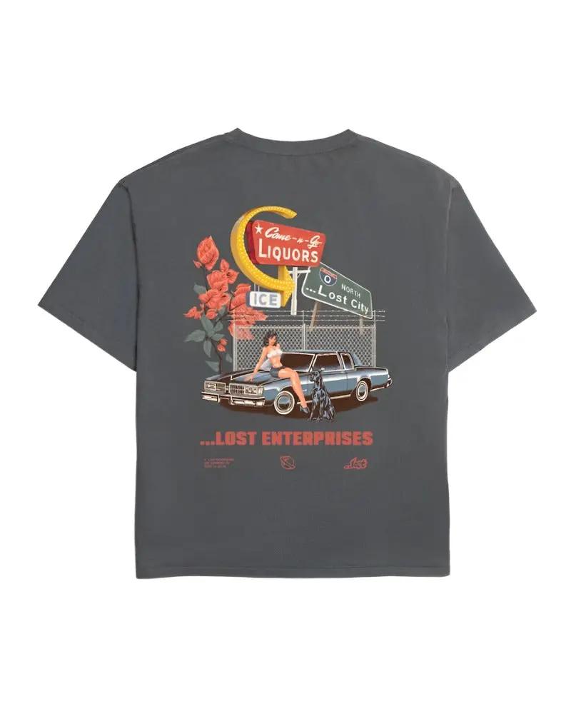 Lost Lost City Boxy Fit T-Shirt – Vintage Black 1