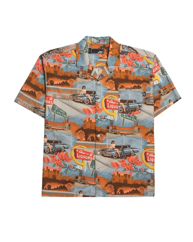 Lost Lost City Woven Short-Sleeve Shirt – Sunset 1