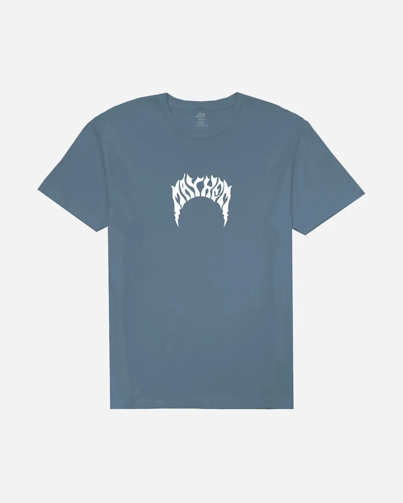 Lost Mayhem Bolts Vintage-Dye Graphic Tee In Provincial Blue 1