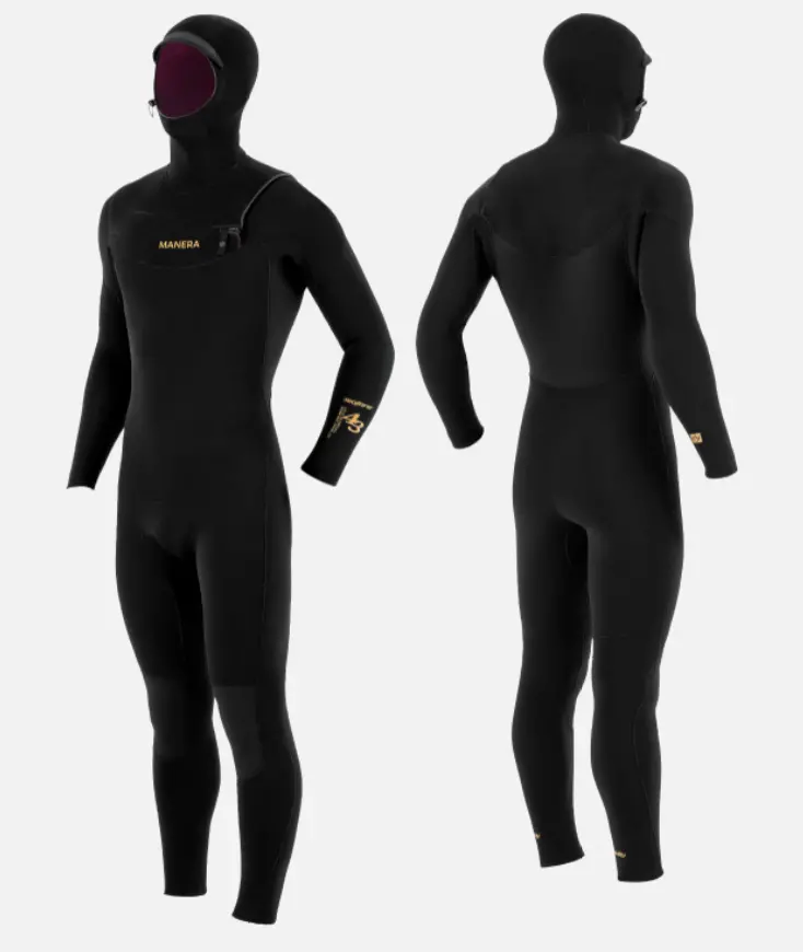 Manera Seafarer 4/3Mm Hooded Black Wetsuit (Front-Zip) 1