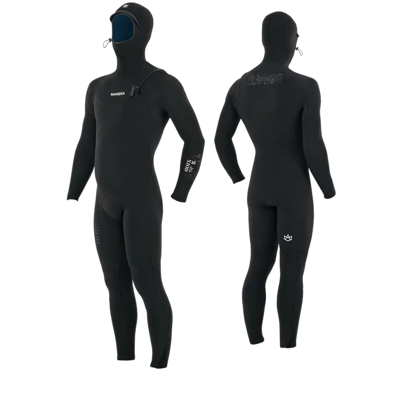 Manera X10D Black 4/3Mm Hooded Full-Zip Wetsuit 1