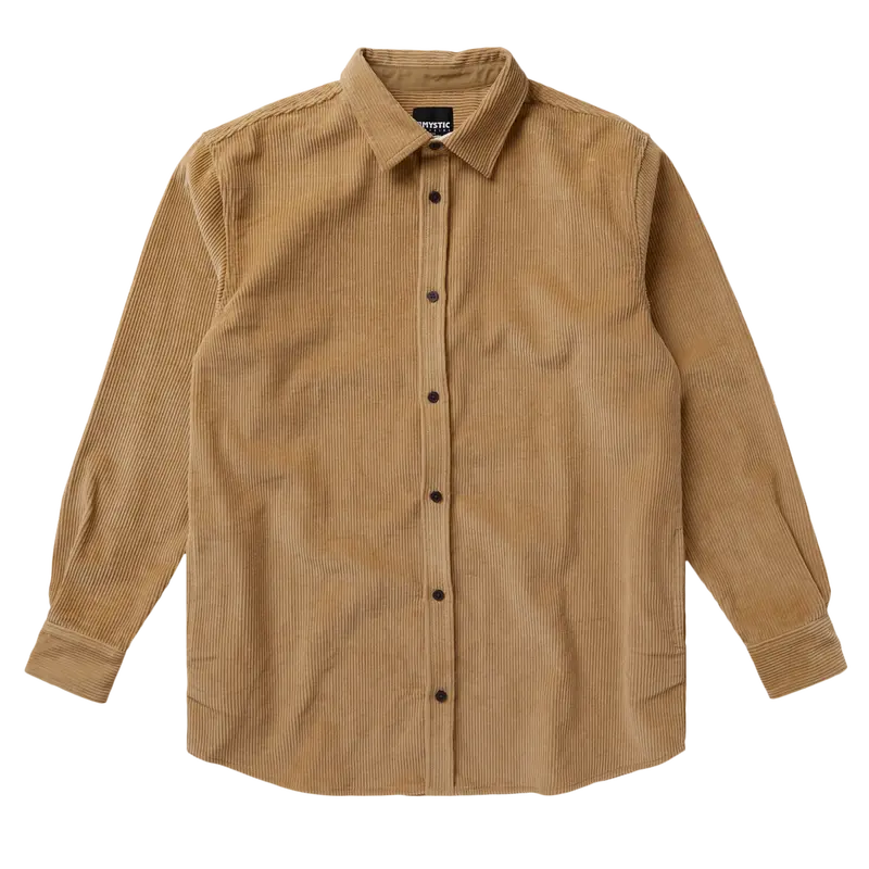 Mystic Corduroy Button-Up Shirt In Slate Brown 1
