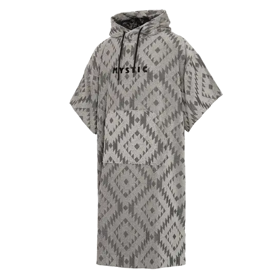 Mystic Jacquard-Weave Adult Poncho – Black & White 1