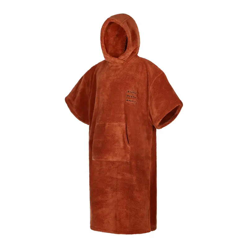 Mystic Teddy Poncho – Cozy Rusty Red Plush Finish 1