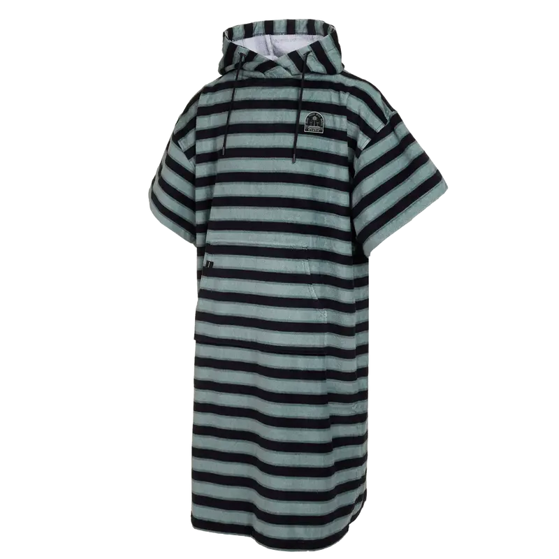 Mystic Velours All-Over-Print Poncho In Grey-Blue 1
