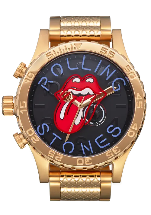 Nixon Rolling Stones 51-30 Gold Case With Black Dial Watch 1