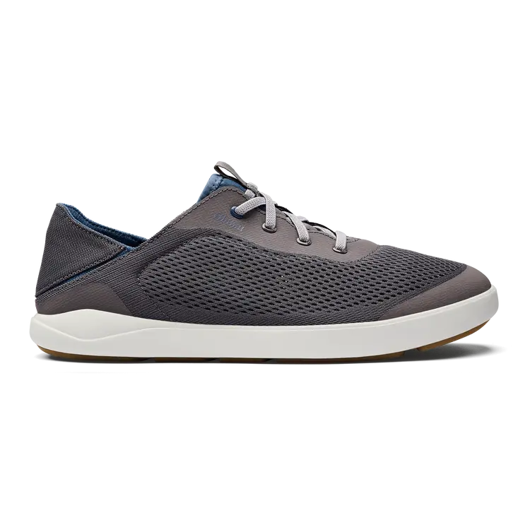 Olukai Moku Pae Casual Sneaker – Pavement Gray With Vintage Blue Accents 1