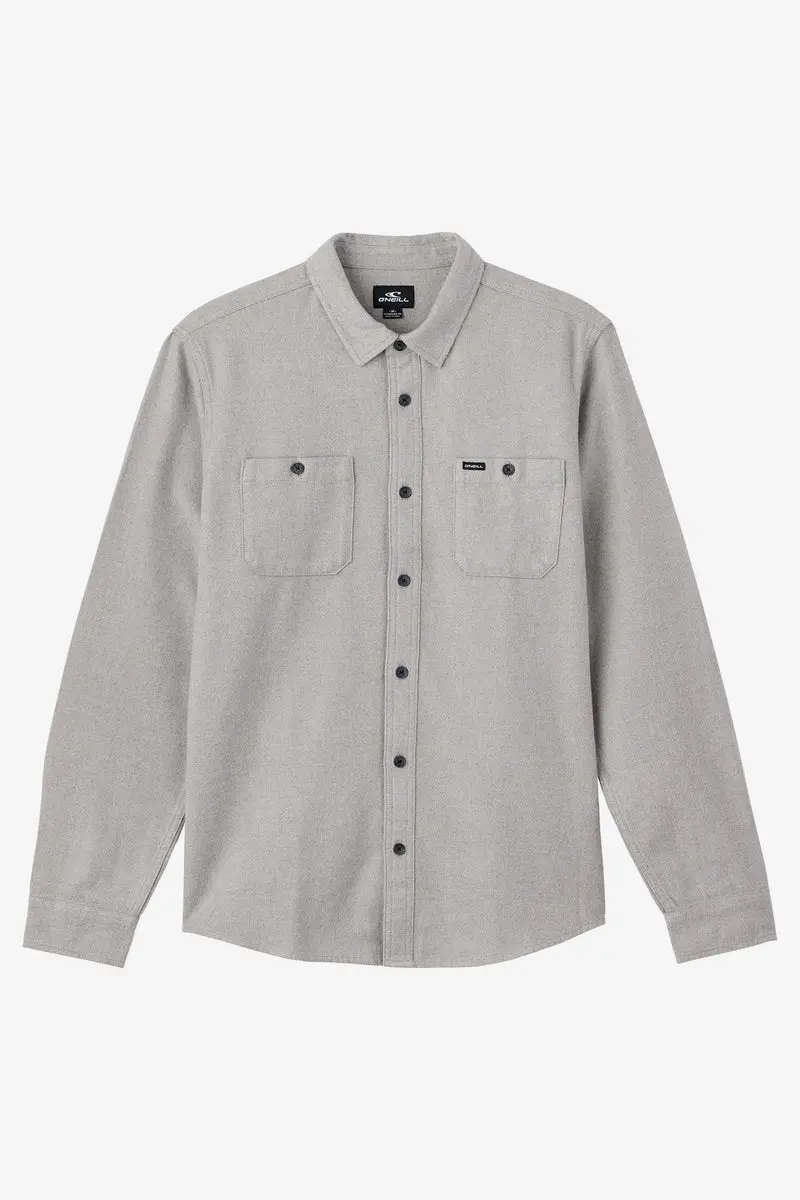 O'Neill Breakwater Solid Long-Sleeve Flannel Shirt In Light Grey 1