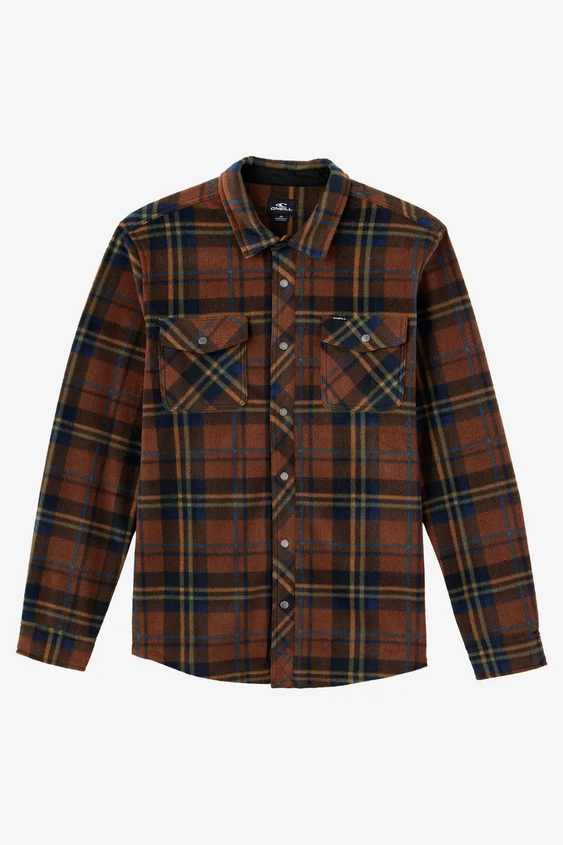 O'Neill Glacier Plaid Superfleece Long-Sleeve Shirt In Carafe 1