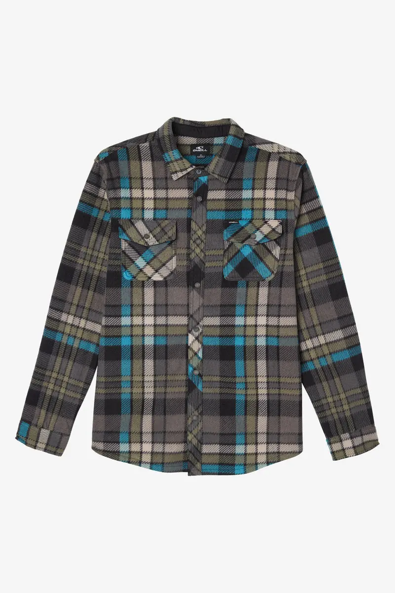O'Neill Glacier Plaid Superfleece Long-Sleeve Shirt In Grey 1