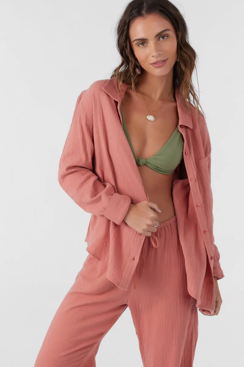 O'Neill Leni Long-Sleeve Canyon Rose Shirt 1