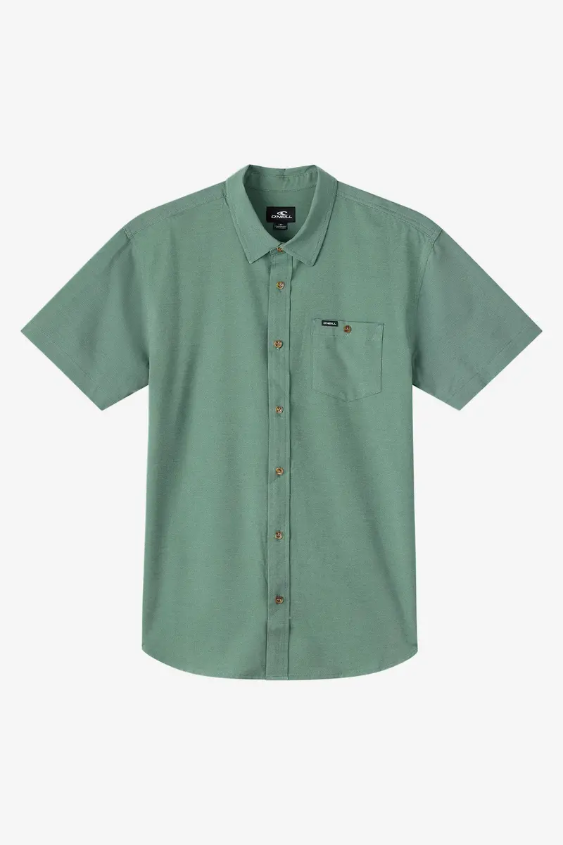 O'Neill Light Check Hybrid Button-Down Shirt – Cilantro Green 1