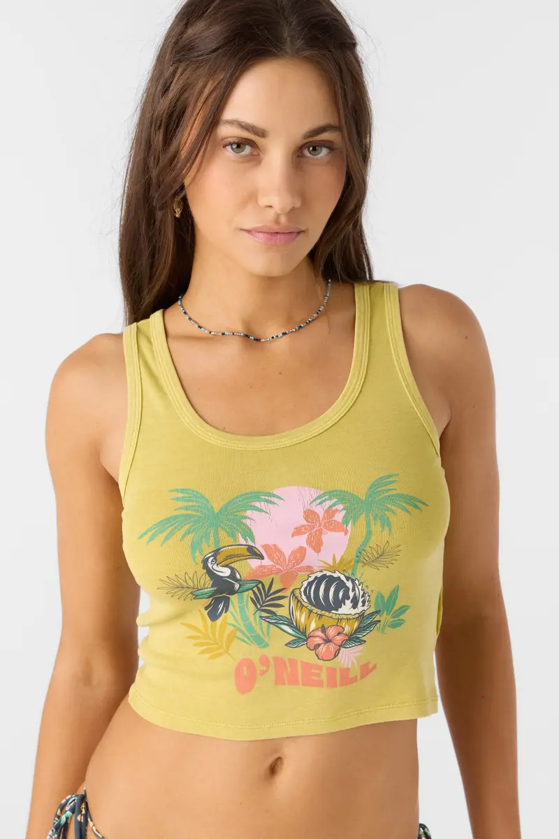 O'Neill Loindaflow Golden Green Tricia Tank Top 1