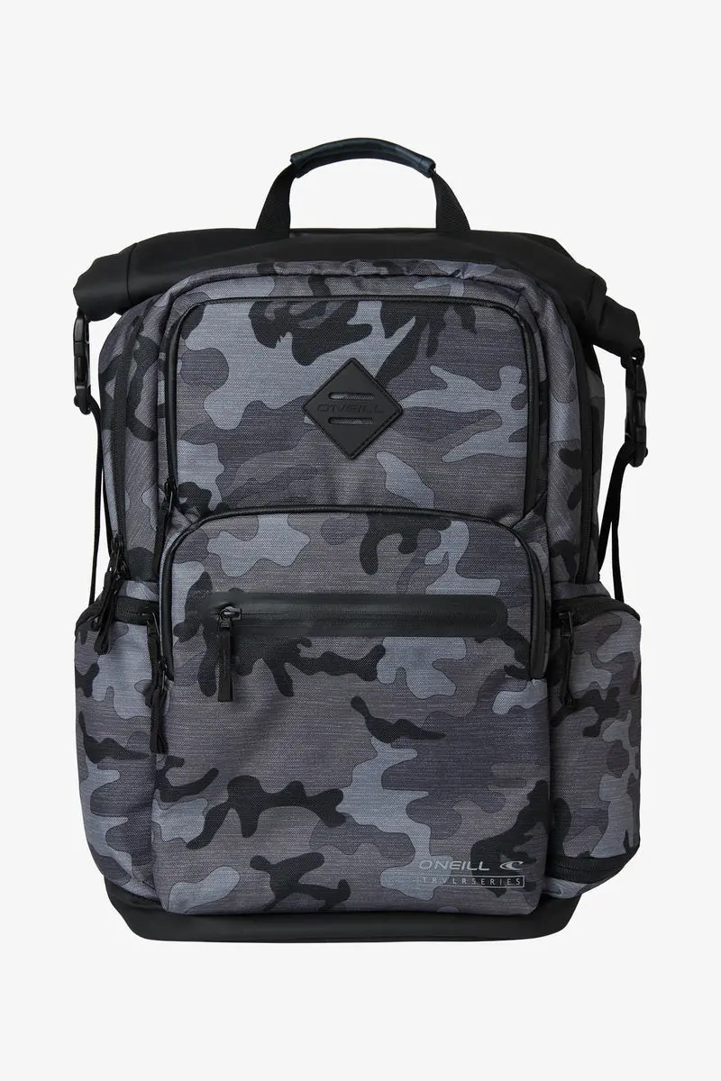 O'Neill Odyssey Traveler 37L Backpack – Black Camouflage 1