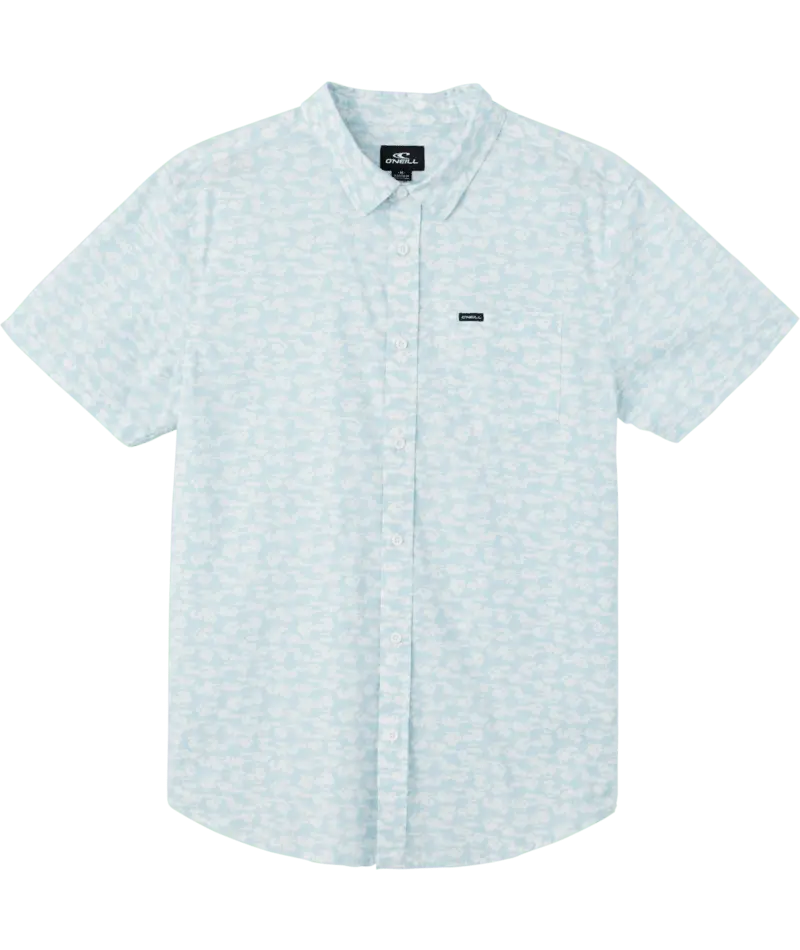 O'Neill Quiver Sky Blue Stretch Short-Sleeve Shirt 1
