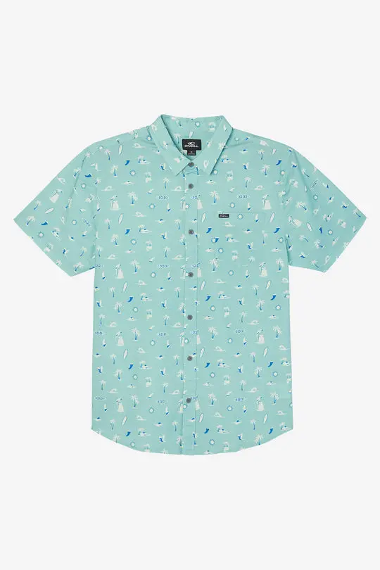 O'Neill Quiver Stretch Modern Short-Sleeve Shirt In Aqua Wash 1