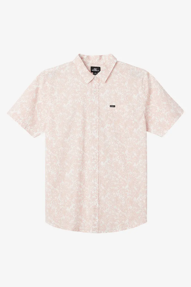 O'Neill Quiver Stretch Short-Sleeve Shirt For Boys In Light Rose 1