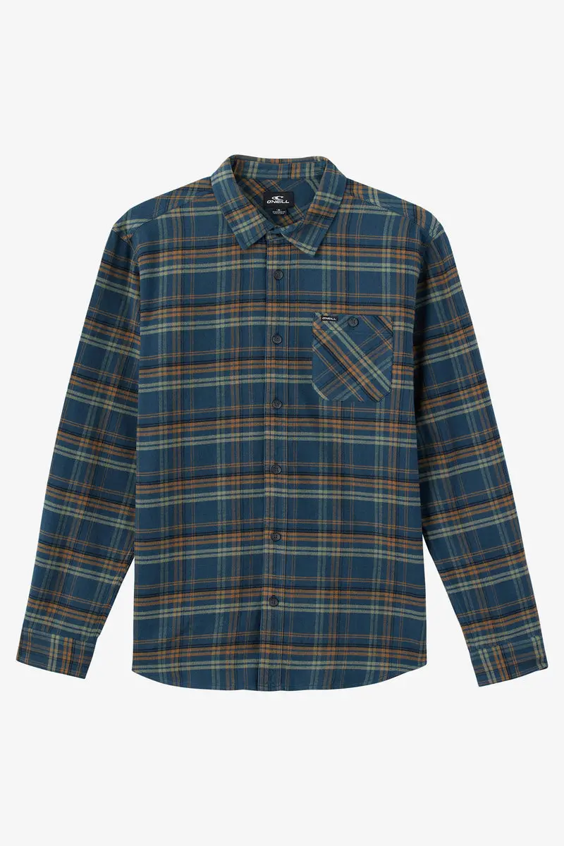 O'Neill Redmond Plaid Long-Sleeve Shirt In Midnight Navy 1