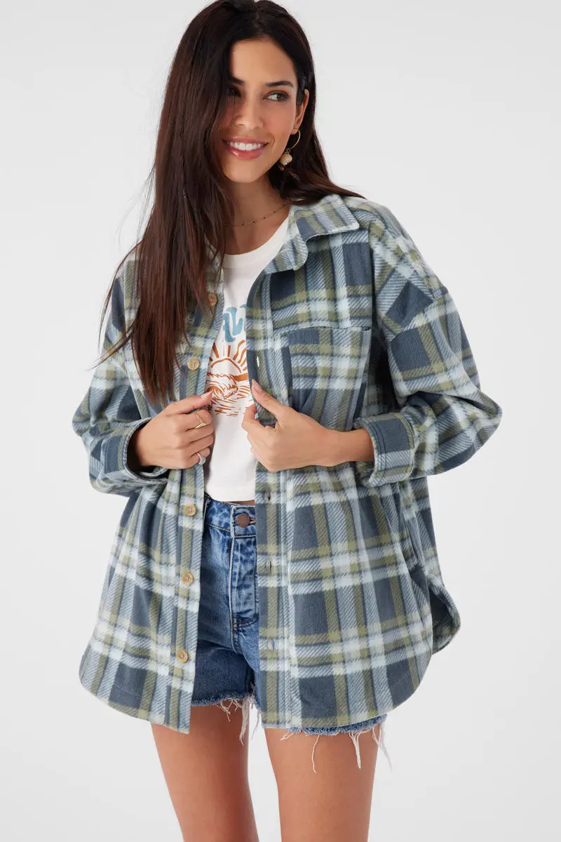 O'Neill Rune Long-Sleeve Button-Up Shirt In Silver Blue 1