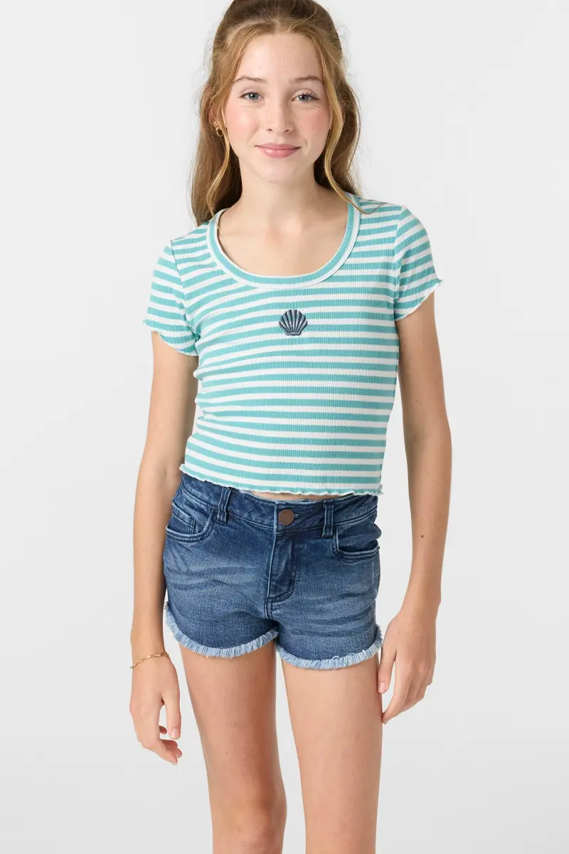 O'Neill Sammie Striped Short-Sleeve Shirt – Nile Blue 1