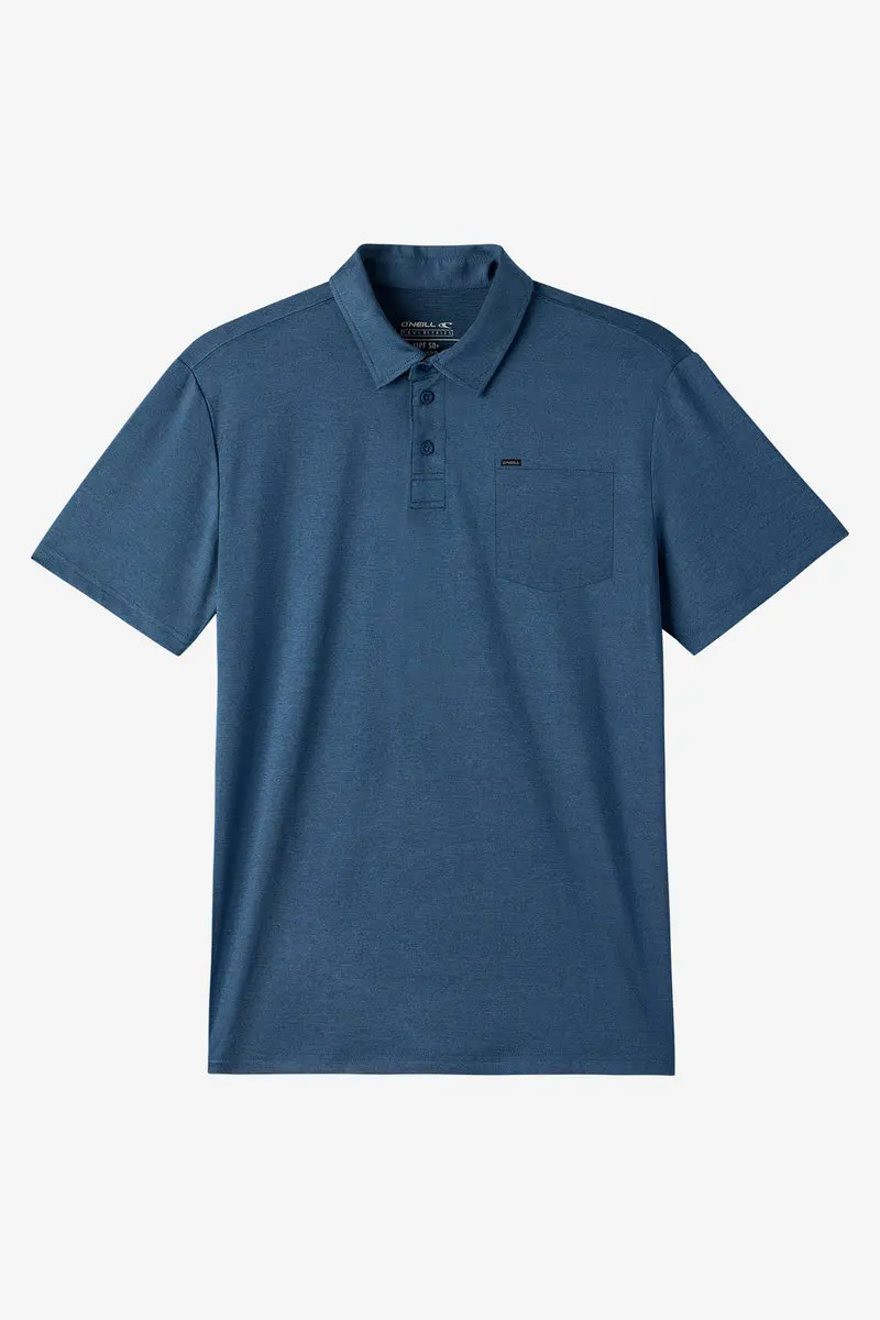 O'Neill Trvlr Navy Heather Upf Polo Shirt 1