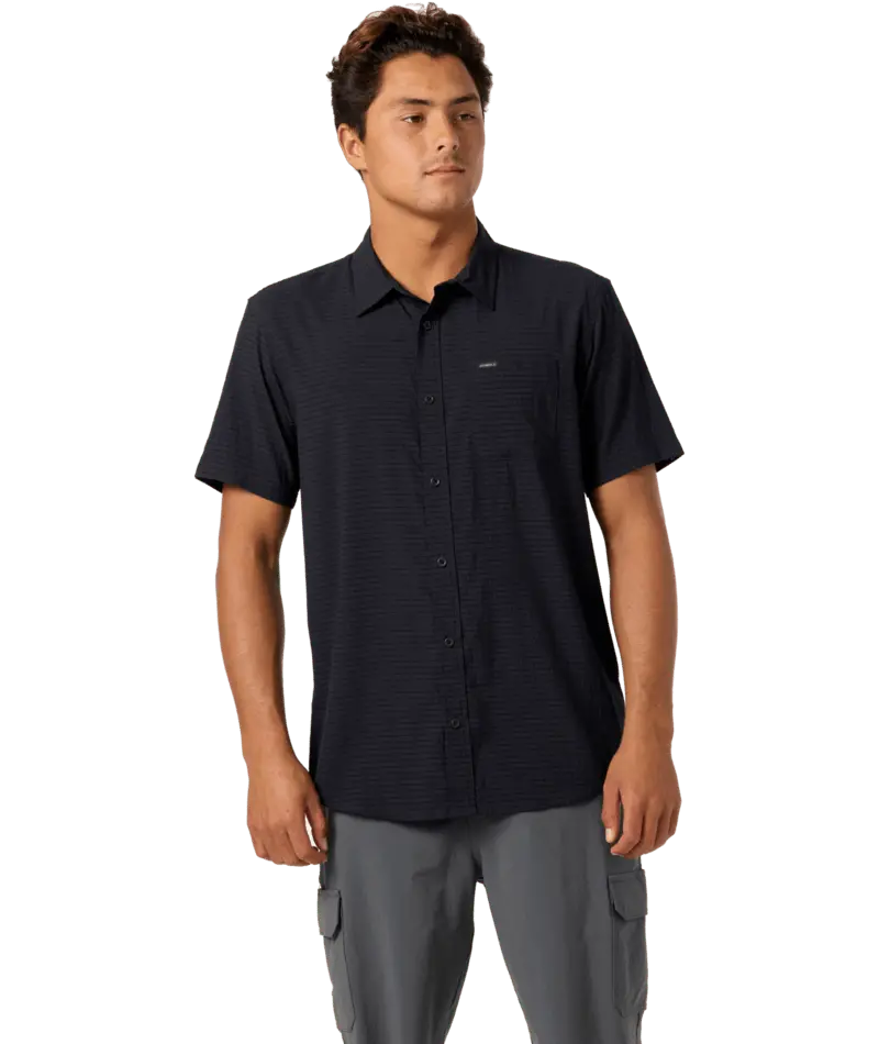 O'Neill Trvlr Perforated Woven Shirt In Black 1