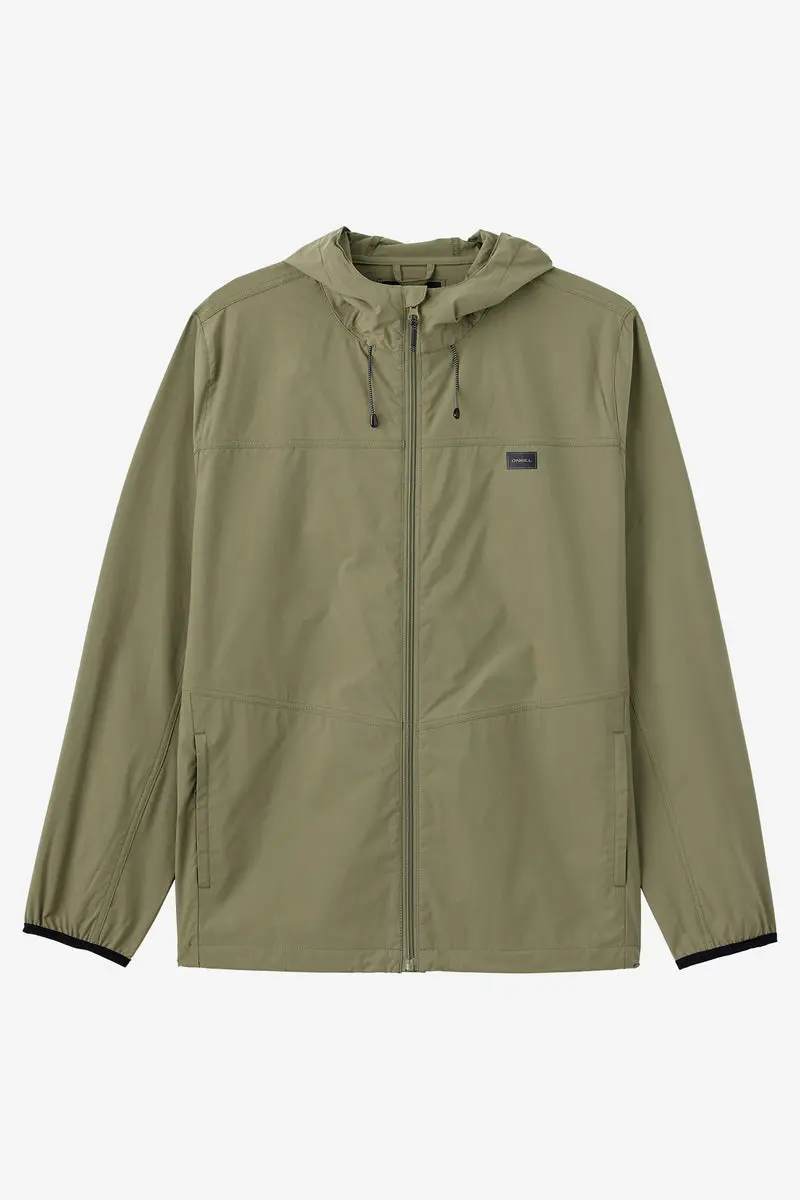 O'Neill Trvlr Stretch Windbreaker Jacket – Deep Lichen Green 1