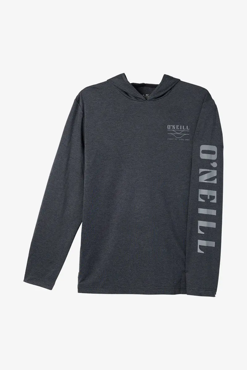 O'Neill Trvlr Upf Hooded Snap-Placket Long-Sleeve Tee In Heather Black 1