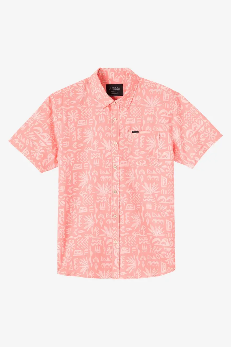 O'Neill Trvlr Upf-Protected Slub Cotton Shirt – Coral 1