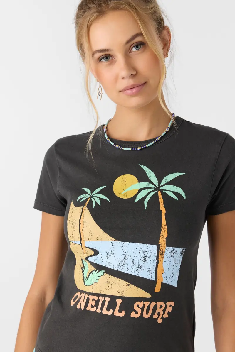 O'Neill Weekend Palms Washed Black Casual Tee 1