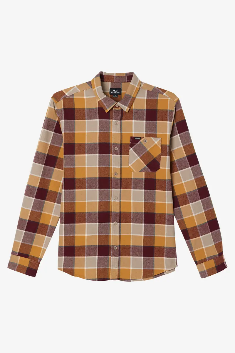 O'Neill Winslow Plaid Flannel Long-Sleeve Shirt – Dark Khaki 1