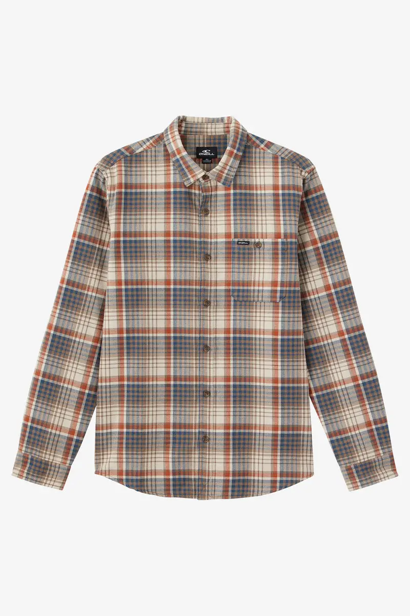 O'Neill Winslow Plaid Long-Sleeve Flannel Shirt – Chocolate Chip 1