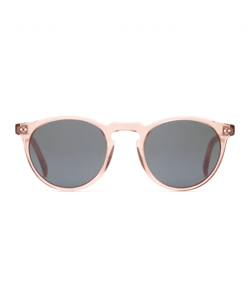 Otis Omar Crystal Blush Sunglasses Featuring Smokey Blue Polarized Lenses 1