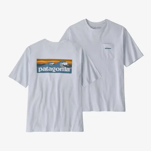 Patagonia Boardshort Logo Responsibili-Tee – Classic White Organic Cotton 1