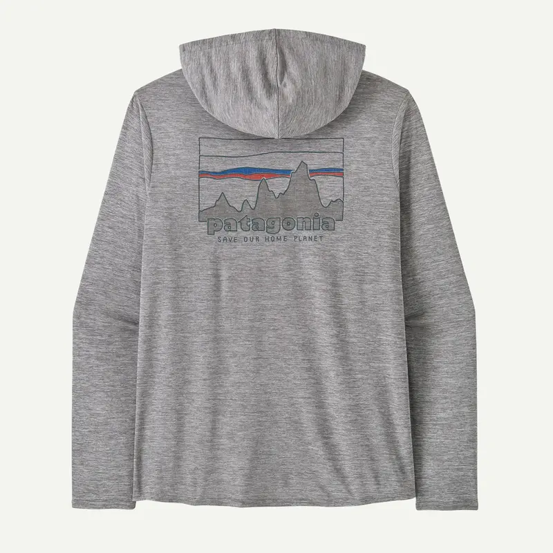 Patagonia Cap Cool Daily Graphic Hooded Long-Sleeve Shirt In Feather Grey 1