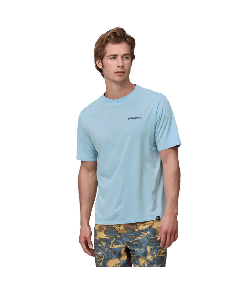 Patagonia Cap Cool Daily Graphic Shirt With Boardshort Logo In Chilled Blue 1
