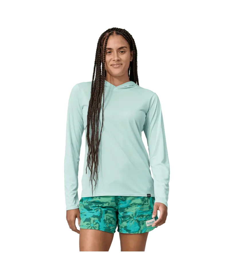 Patagonia Cap Cool Daily Hooded Long-Sleeve Shirt In Wispy Green 1