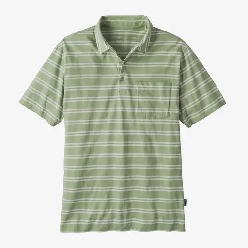 Patagonia Cotton-In-Conversion Lightweight Polo – Mirror Stripe (Salvia Green) 1
