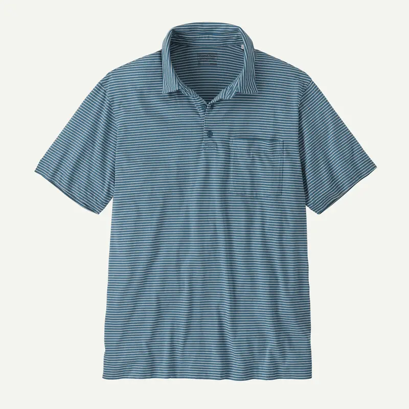 Patagonia Daily Polo Shirt – Still Blue Seashore Pattern 1