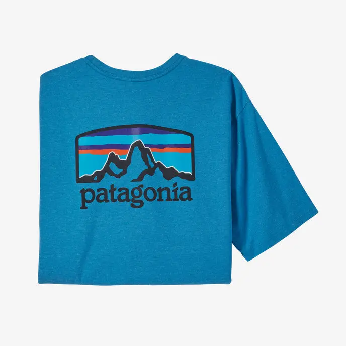 Patagonia Fitz Roy Horizons Responsible Cotton Tee In Anacapa Blue 1