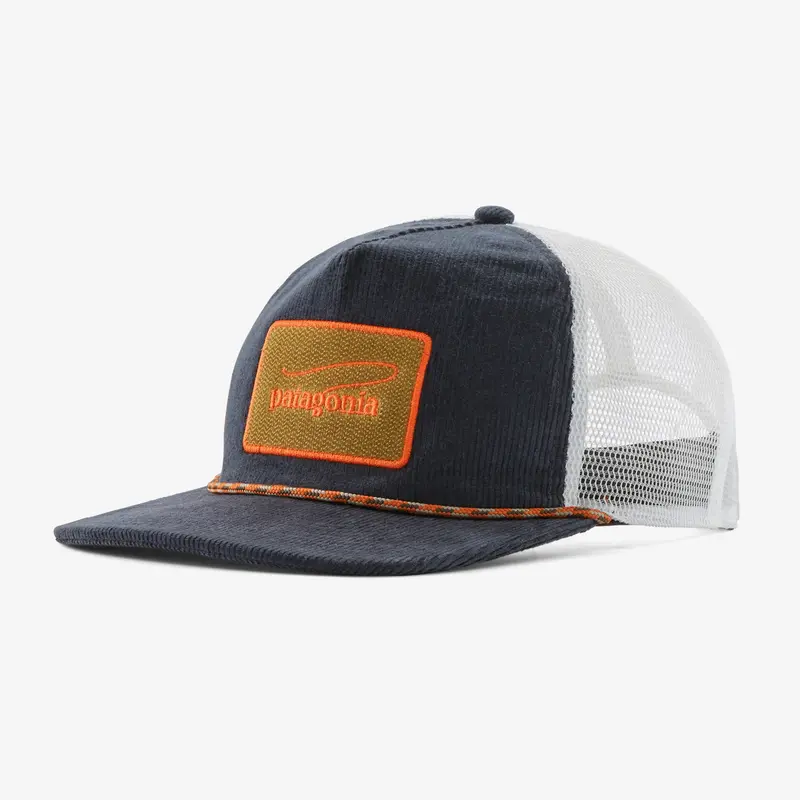 Patagonia Fly Catcher Fishing Hat Featuring Casting Logo In Smolder Blue 1