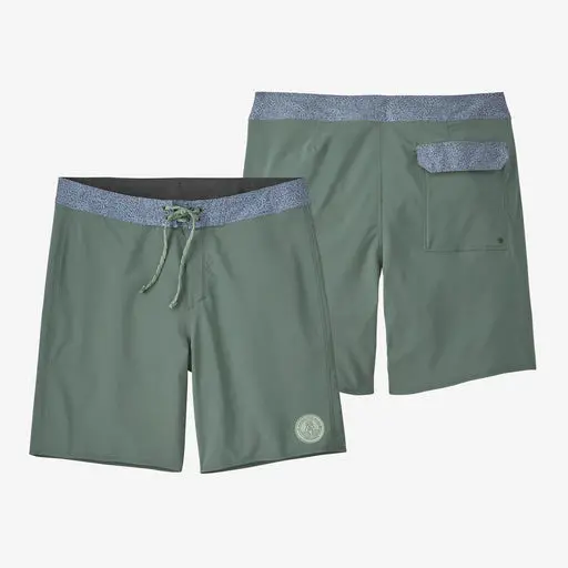 Patagonia Hydropeak 18-Inch Men'S Boardshorts – Hemlock Green With Peak Protector Badge 1