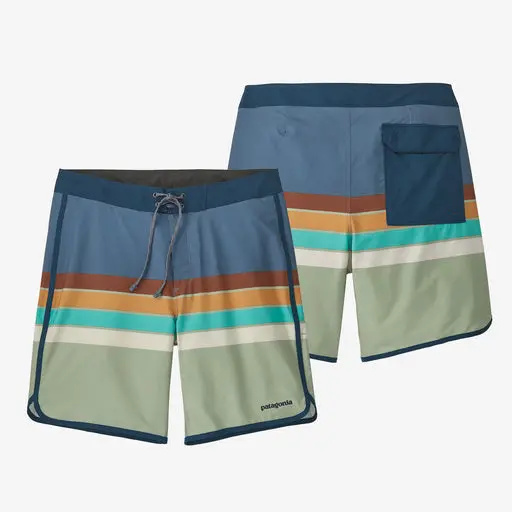 Patagonia Hydropeak Scallop 18 Pigeon Blue Boardshorts – Santa Cruz Stripe 1