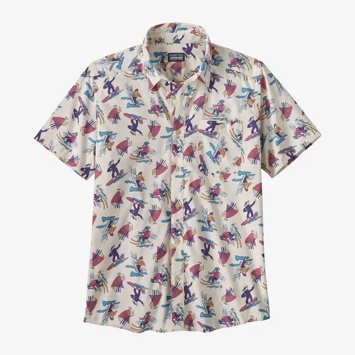 Patagonia Men'S Go-To Short-Sleeve Shirt – Dark Natural (Mr. Badger Print) 1