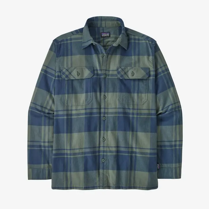 Patagonia Men’S Organic Cotton Fjord Flannel Shirt In Live Oak Green 1